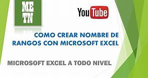 Nombres de Rangos | Microsoft Excel