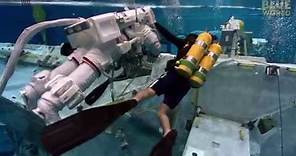 Astronauts training underwater