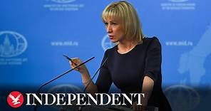 Russian foreign ministry spokeswoman Maria Zakharova holds briefing