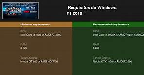 F1 2018 Requisitos mínimos y recomendados 2024 - Prueba tu PC 🎮