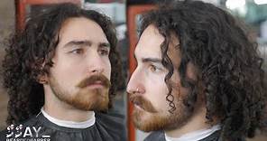 3 YEAR LONG CURLY HAIR TRANSFORMATION - BARBER TUTORIAL