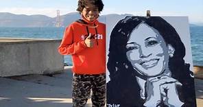 Kamala Harris calls teen artist who painted her portrait