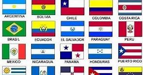 Las banderas de los países de Latinoamérica