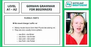 Lesson 23: German Plurals - Part 5 - Learn German Grammar for Beginners (A1 / A2)