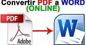 Como Convertir PDF a WORD (Online) PASO a PASO - Tutorial CHVERE