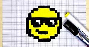 Handmade pixel art- how to draw the sunglasses emoji #pixelart #emoji