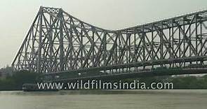 The iconic Howrah Bridge of Kolkata, West Bengal