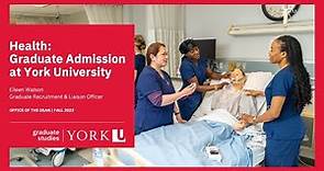 Health: Graduate Admission at York University