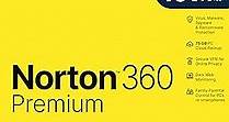 Norton 360 Premium 2024, Antivirus software for 10 Devices with Auto Renewal - Includes VPN, PC Cloud Backup & Dark Web Monitoring [Key card]