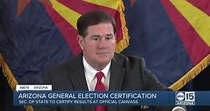 Arizona Secretary of State's Office to certify results of 2022 general election