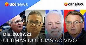 Renan Calheiros ao vivo; Lula e Ciro Gomes, presidente do STM e eleições e + notícias | UOL News