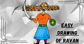 How to draw ravan easily step by step / Easy ravan drawing / Diy ravan drawing / Dusshera drawing
