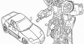 Un Transformer, un Autobot para colorear, pintar e imprimir