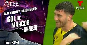 Goal Marcos Senesi - Man United v. Bournemouth 23-24 | Premier League | Telemundo Deportes