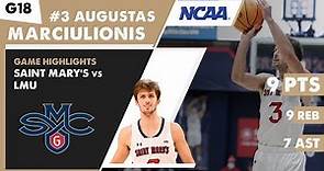 AUGUSTAS MARCIULIONIS game highlights Saint Mary's Gaels vs San Francisco Dons | Game 17 | NCAA