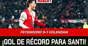 Santiago Giménez marca gol de récord I Eredivisie (J15): Feyenoord 3-1 Volendam I Resumen y goles