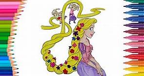 Rapunzel Enredado juego de pintar | Manos pequeñas Dibujos para Colorear