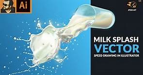 Milk Splash Drawing in Adobe Illustrator | Speed Art