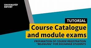 English Tutorial: Course catalogue (Vorlesungsverzeichnis) at University of Erfurt