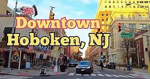 Walk tour in downtown Hoboken, New Jersey, USA