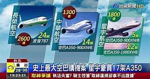 史上最大空巴購機案星宇豪買17架A350