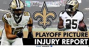 New Orleans Saints Injury Report Ft. Chris Olave & Kendre Miller + Saints Playoff Picture & Path