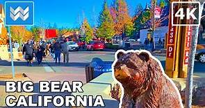 [4K] 🎄 Big Bear Lake Village, California USA - Walking Tour & Travel Guide 🎧 Binaural Sound