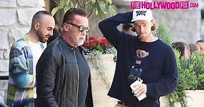 Arnold Schwarzenegger Tells His Son Patrick 'Hasta La Vista' While Leaving Lunch In Beverly Hills