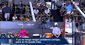 Espectacular discusión Rafa Nadal y el árbitro Carlos Bernardes en Rio de Janeiro. 2015