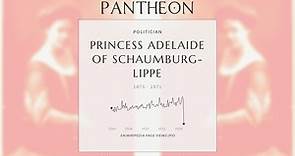 Princess Adelaide of Schaumburg-Lippe Biography - Duchess consort of Saxe-Altenburg