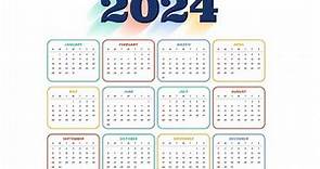 2024 Year Calendar with all 12 Months | 2024 Calendar | Yearly Calendar
