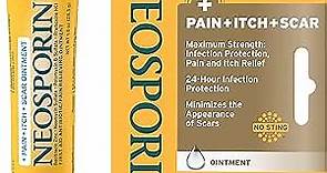 Neosporin First Aid Antibiotic Pain-Relieving, Anti-Itch, & Scar Ointment with Neomycin, Bacitracin Zinc, Pramoxine HCl & Polymyxin B, for Minor Cuts, Scrapes & Burns, 1 oz