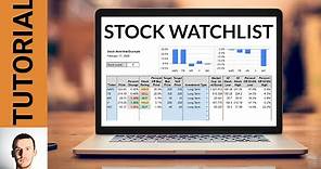 Create Your Own Stock Watchlist: Beginner Google Sheets Tutorial