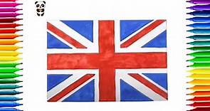 How to draw the flag of UK | United Kingdom flag drawing | drawing the flag of Union Jack