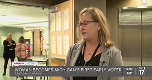 East Grand Rapids resident becomes first-ever early voter in Michigan