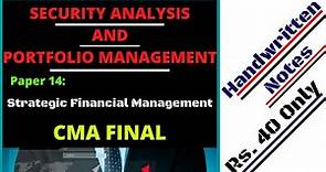 Security Analysis and Portfolio Management | Handwritten Notes | CMA/CA Final | CMA Junction |