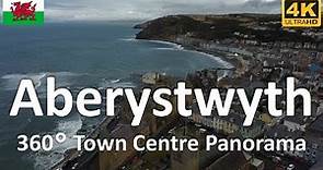 Aberystwyth - Town Centre Panorama | Wales | UK - 4k 360°