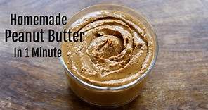 Homemade Peanut Butter In 1 Minute - How To Make Peanut Butter In A Mixie/Mixer Grinder
