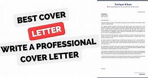 How to Write Professional Cover Letter | Create Cover Letter | Create Cover letter in 10 minutes.