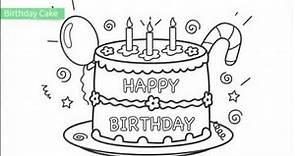 Top 25 Free Printable Happy Birthday Coloring Pages