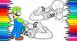 Coloring Mario Kart: Luigi and Toad | Coloring Page | Coloring For Kids