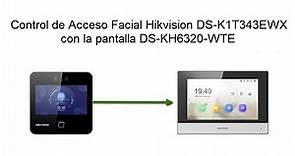 Control de Acceso Facial Hikvision DS-K1T343EWX con la Pantalla DS-KH6320-WTE