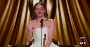 Emma Stone accepts the Oscar for Best Actress for "Poor Things"