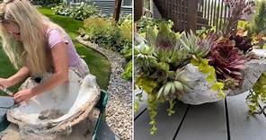 Hypertufa Giant Clam Shell: Planted With Colorful Hens and Chicks for My Brothers Sweet Girlfriend!