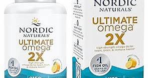 Nordic Naturals Ultimate Omega 2X, Lemon Flavor - 60 Soft Gels - 2150 mg Omega-3 - High-Potency Omega-3 Fish Oil with EPA & DHA - Promotes Brain & Heart Health - Non-GMO - 30 Servings