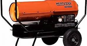 HeatFast HF125K Portable Home, Jobsite, Construction Site Forced Air Kerosene/Diesel Salamander Torpedo Space Heater with Thermostat Temperature Control, 125,000 BTU, orange