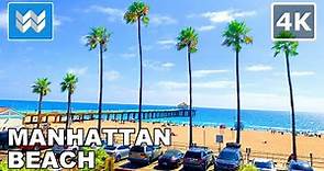 [4K] Manhattan Beach Pier in South Bay, California USA Walking Tour Vlog & Vacation Travel Guide 🎧