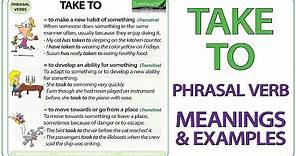 TAKE TO - Phrasal Verb Meaning & Examples in English