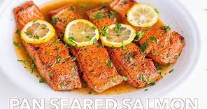 Easy Pan Seared Salmon Recipe with Lemon Butter