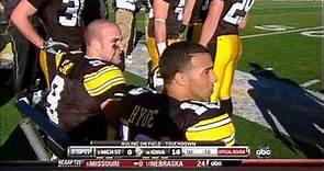 Iowa's Tyler Sash and Micah Hyde team up for an interception return for a TD